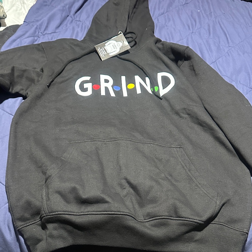 Black GRIND Hoodie with Colorful Accents